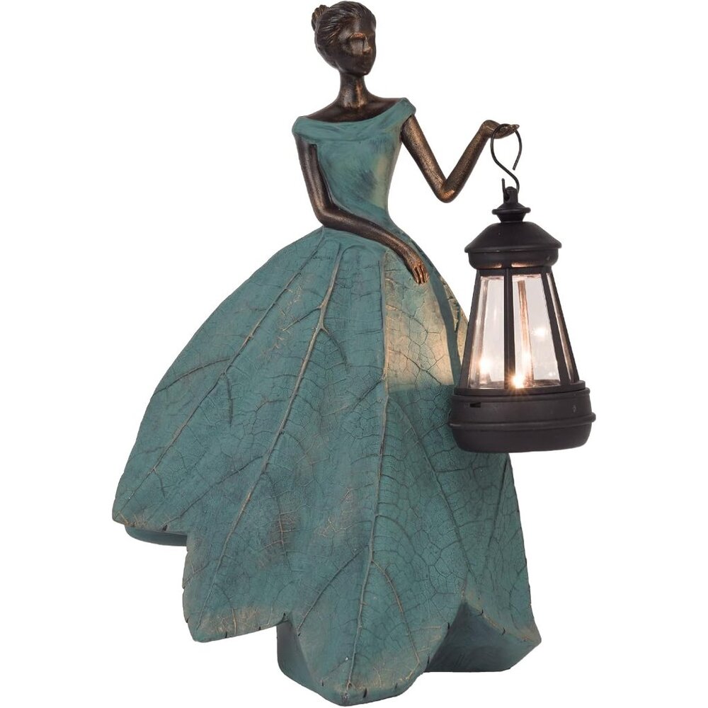 Fairy Statues Solar Outdoor Lights - Resin Garden Figurines Decorations For Pati